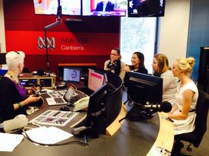 Our winners talking about their essays and the morning's events! — at 666 ABC Canberra.